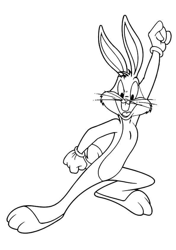 Dibujo de Bugs Bunny ¡Feliz para Colorear y Imprimir