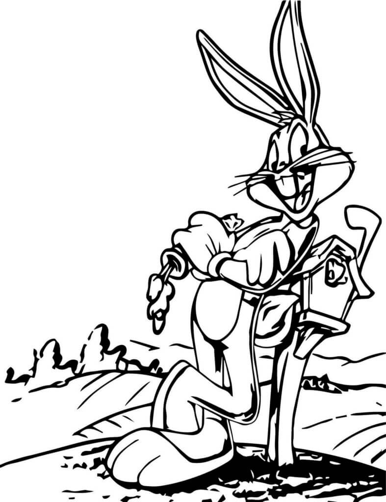 Dibujo de Bugs Bunny Normales para Colorear y Imprimir