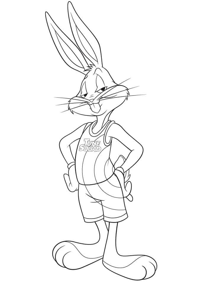 Dibujo de Bugs Bunny Sencillo para Colorear y Imprimir