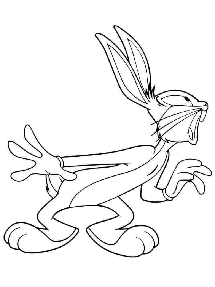 Dibujo de Bugs Bunny Sorpresa para Colorear y Imprimir