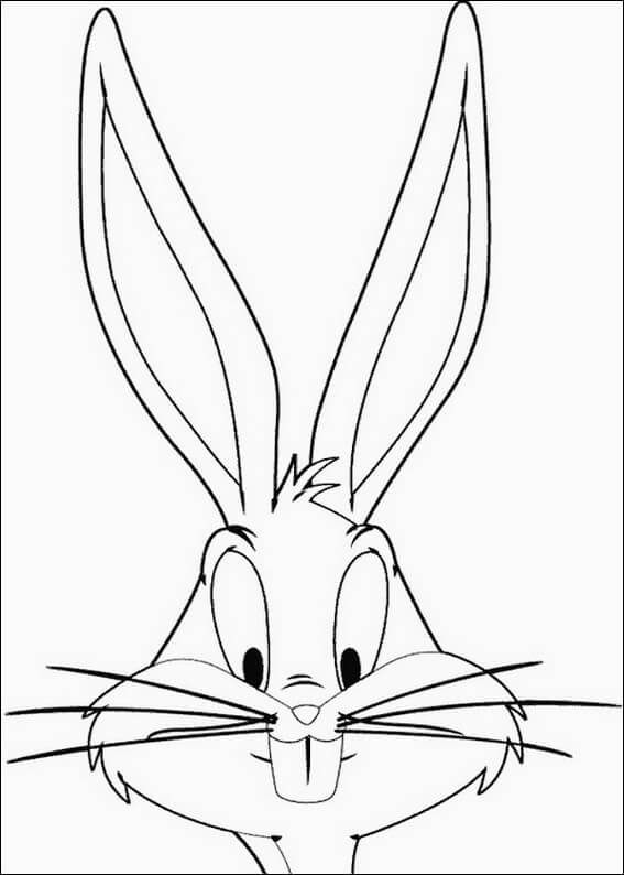 Dibujo de Cabeza de Bugs Bunny para Colorear y Imprimir