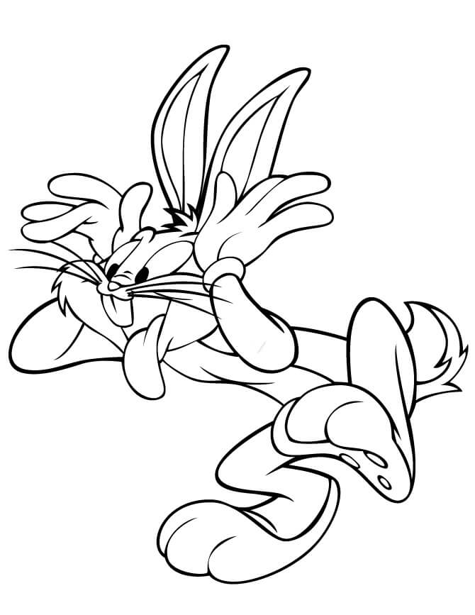 Dibujo de Conejito de Bichos Divertidos para Colorear y Imprimir