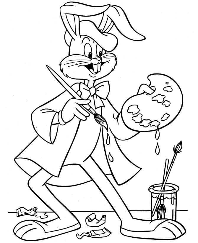 Dibujo de Dibujos de Bugs Bunny para Colorear y Imprimir