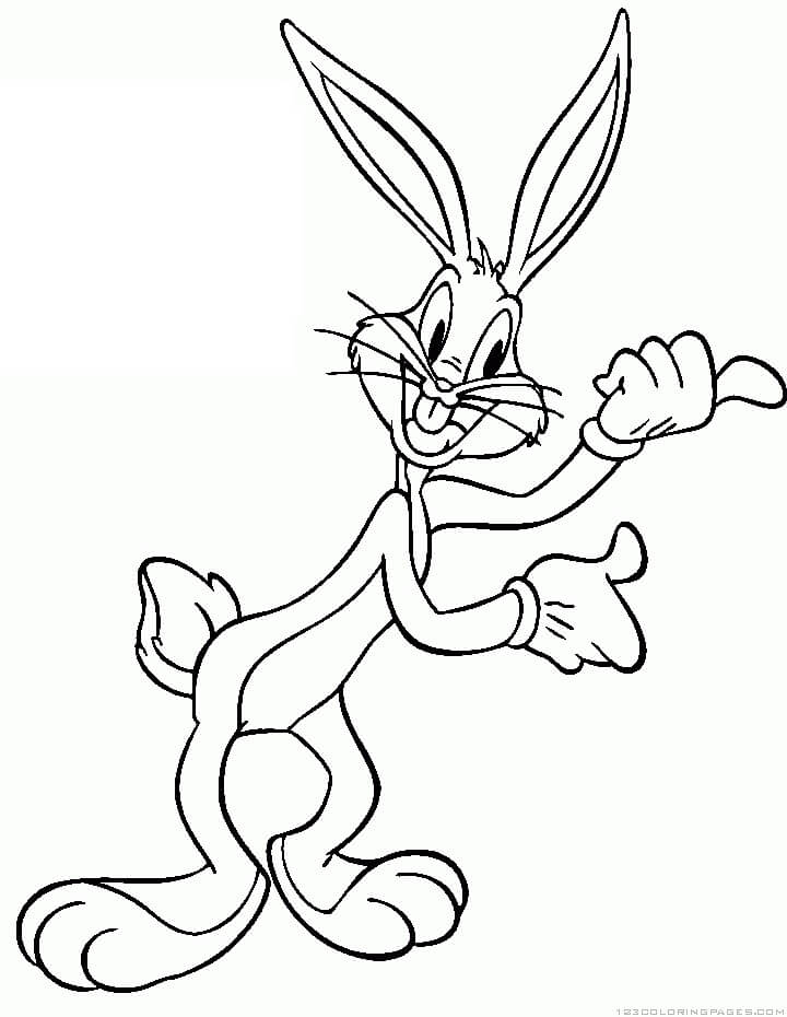 Dibujo de Impresionante Bugs Bunny para Colorear y Imprimir