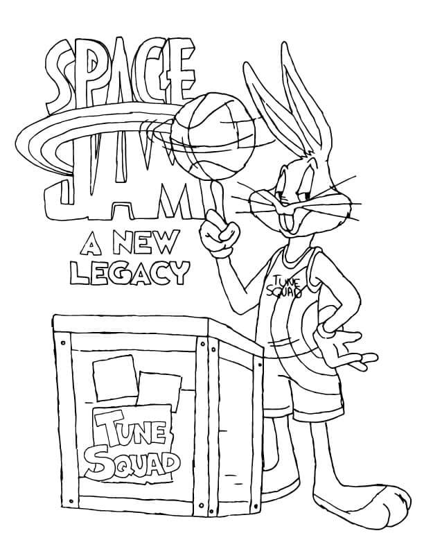 Dibujo de Tune Escuadrón Bugs Bunny para Colorear y Imprimir