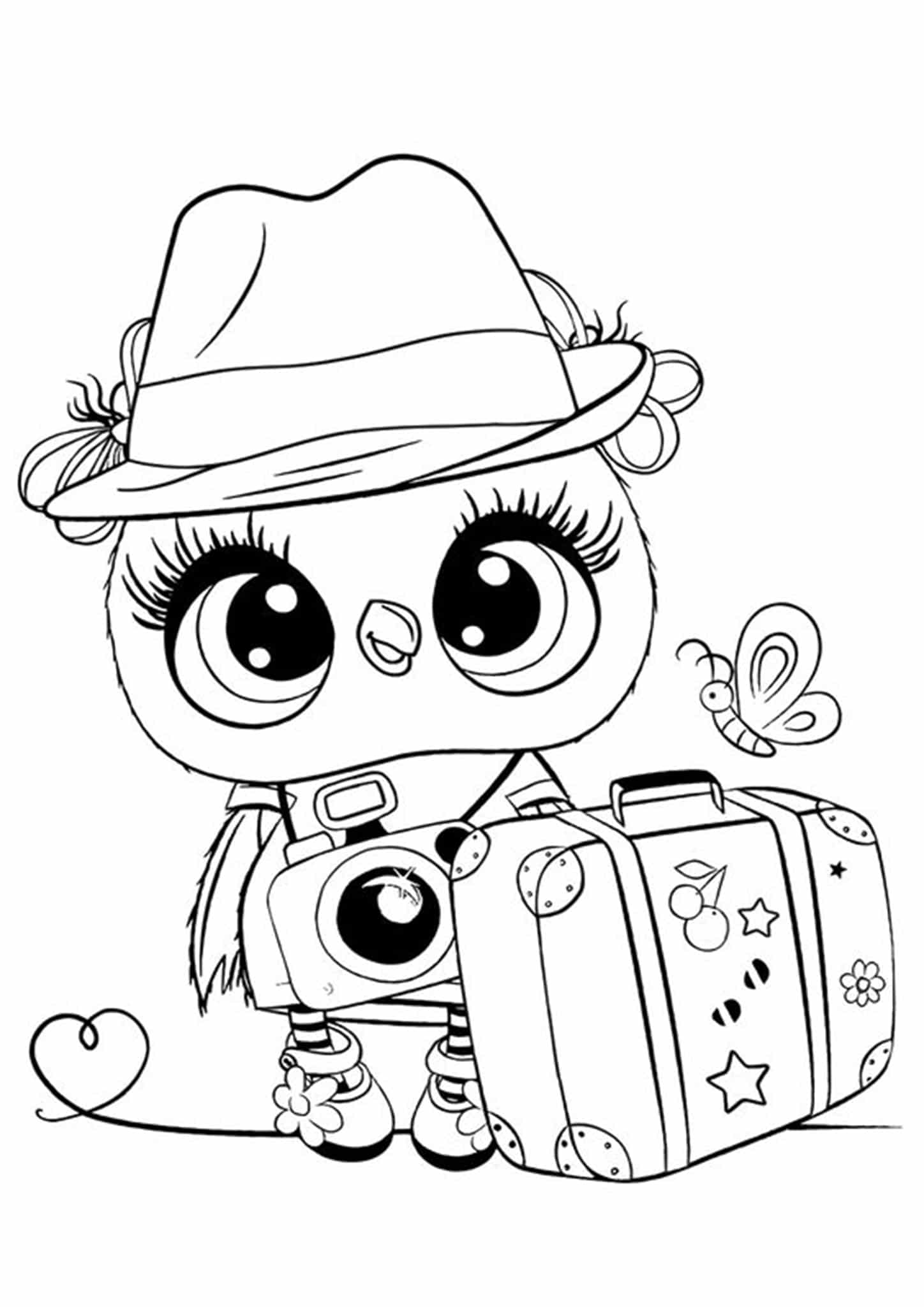 Dibujo de Búho de Dibujos Animados para Colorear y Imprimir