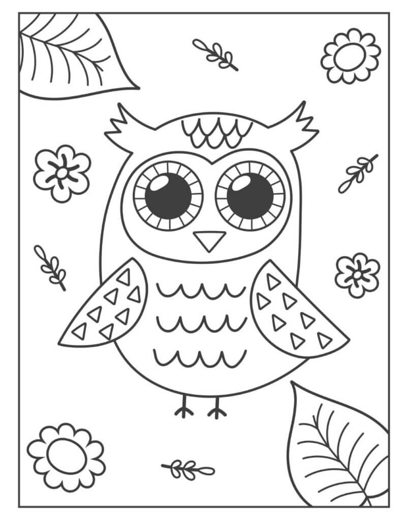 Dibujo de Búho Es para Adultos para Colorear y Imprimir