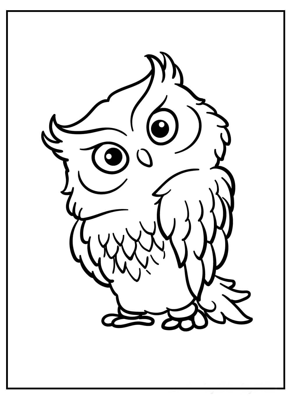 Dibujo de Búho Impresionante para Colorear y Imprimir