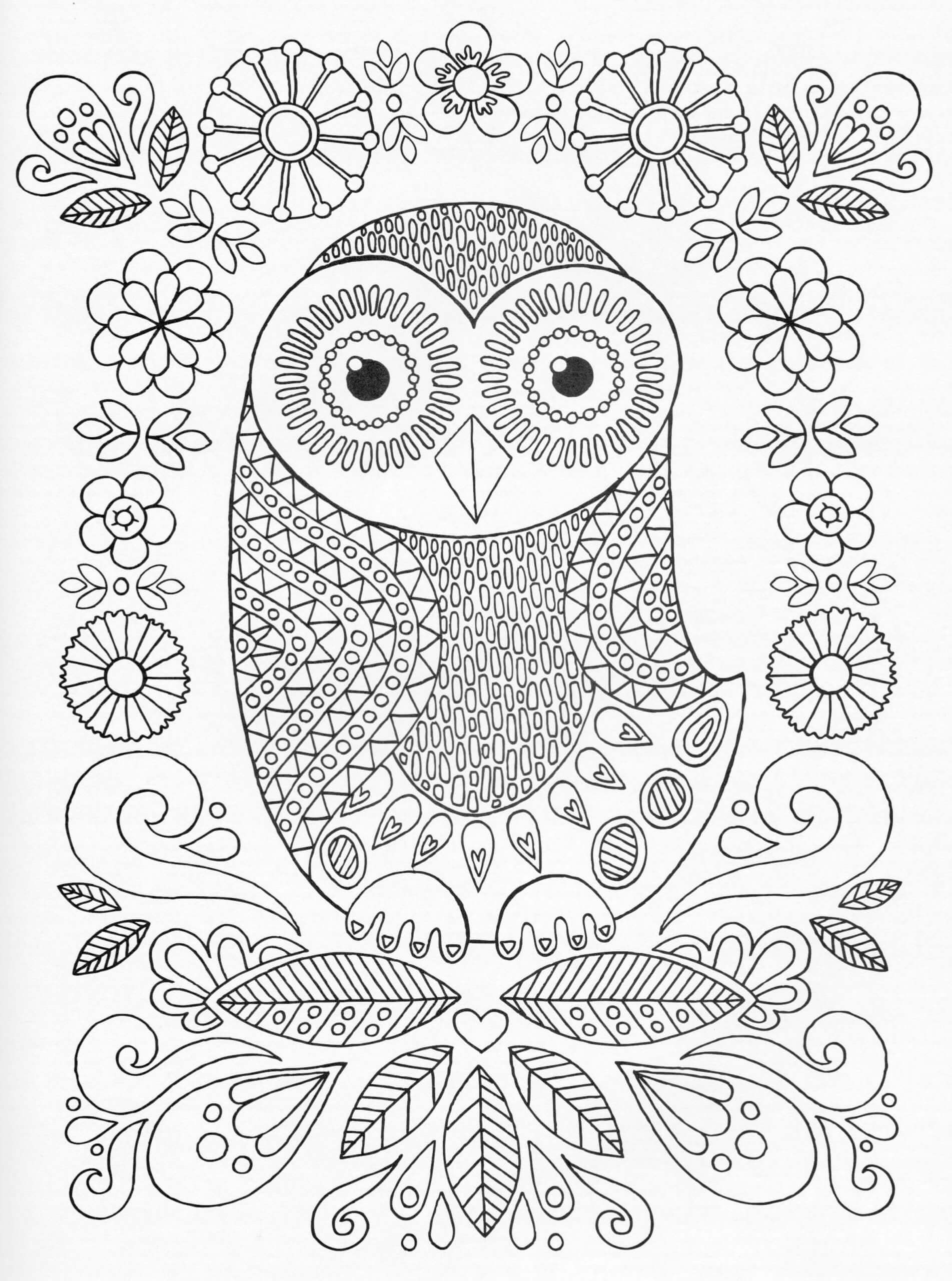 Dibujo de Búho Mándala para Colorear y Imprimir