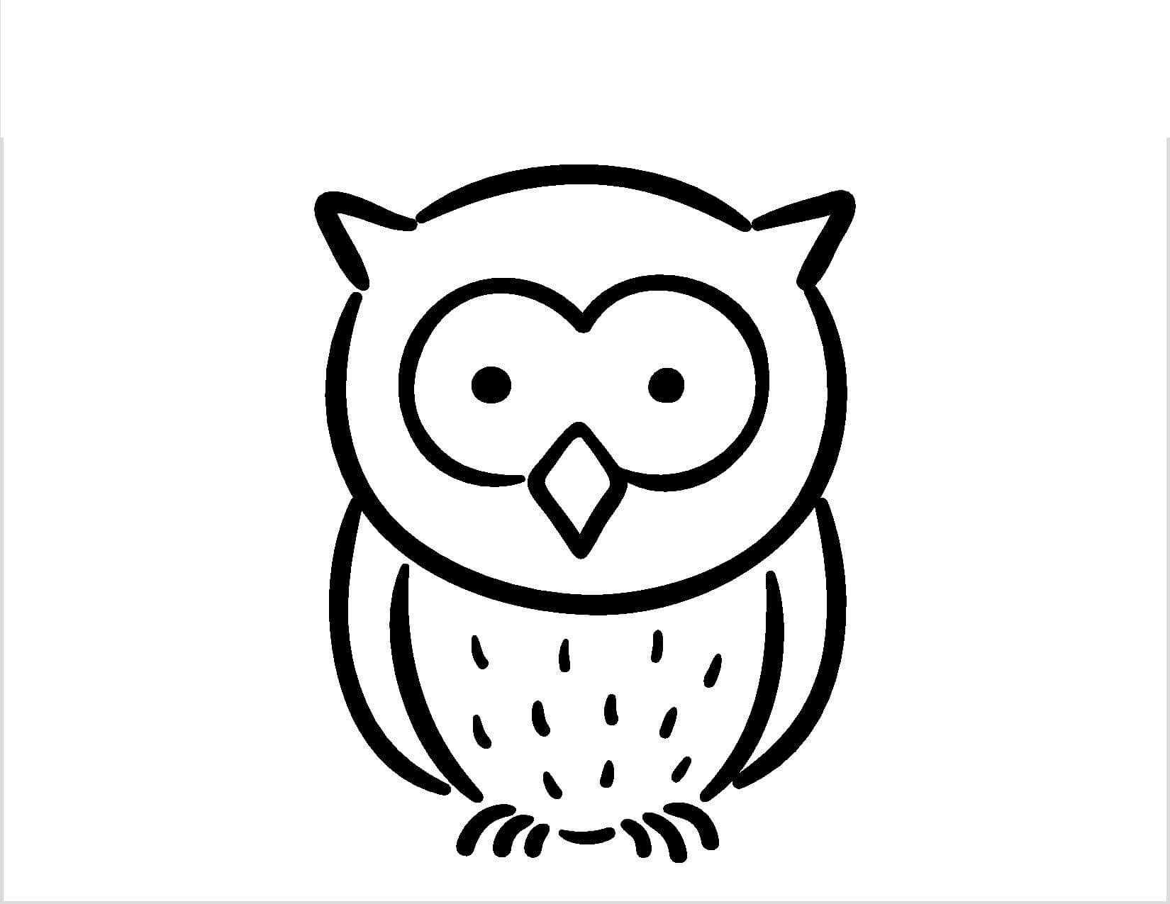 Dibujo de Dibujo Búho para Colorear y Imprimir