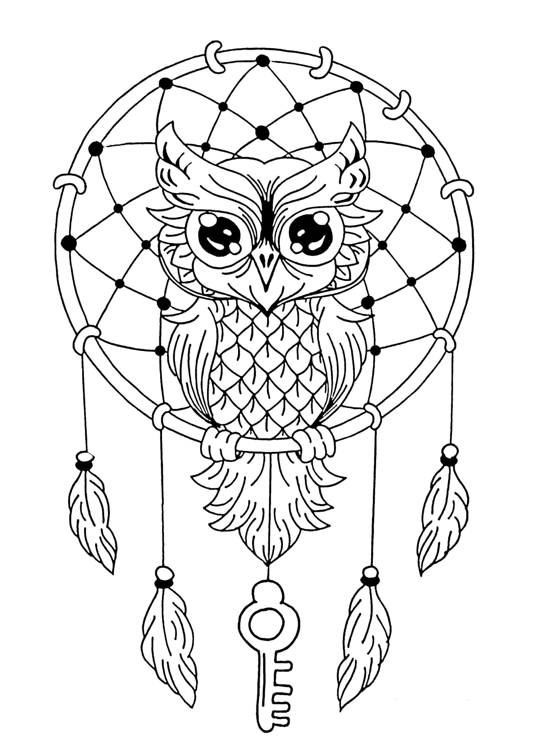 Dibujo de Gran Búho para Colorear y Imprimir