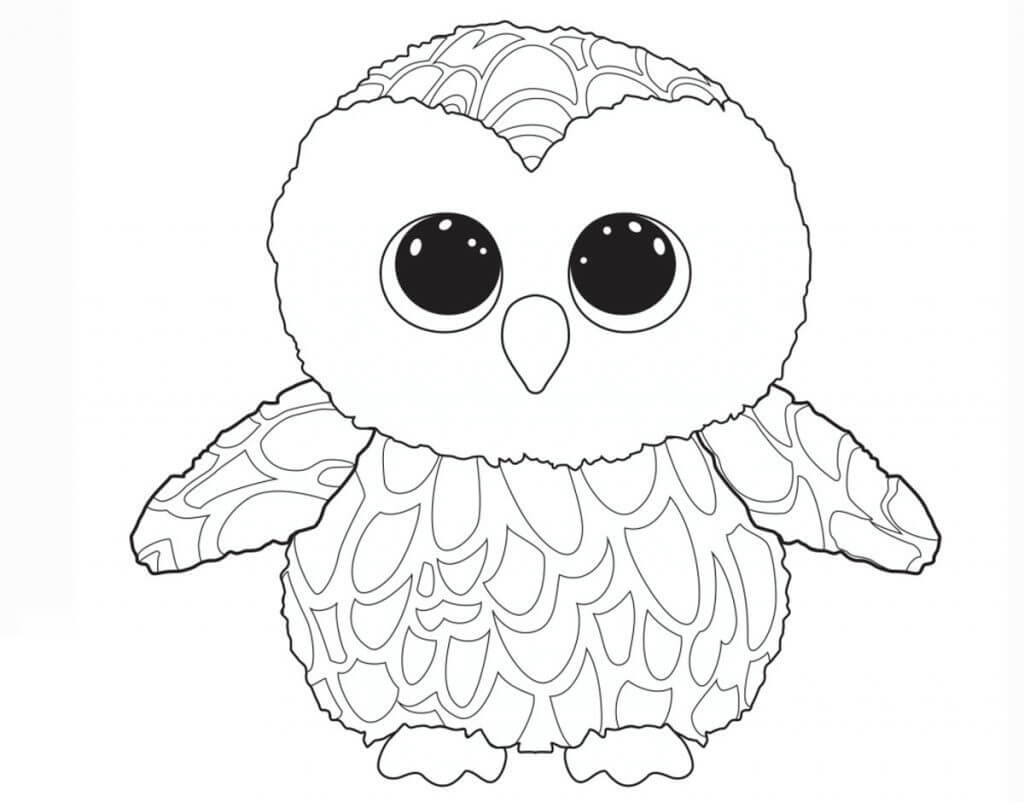 Dibujo de Lindo Búho para Colorear y Imprimir