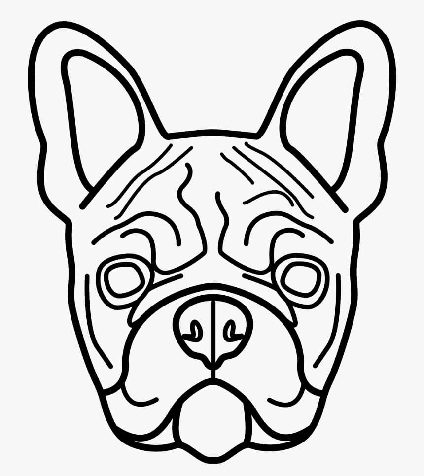dibujo bulldog cabeza para colorear