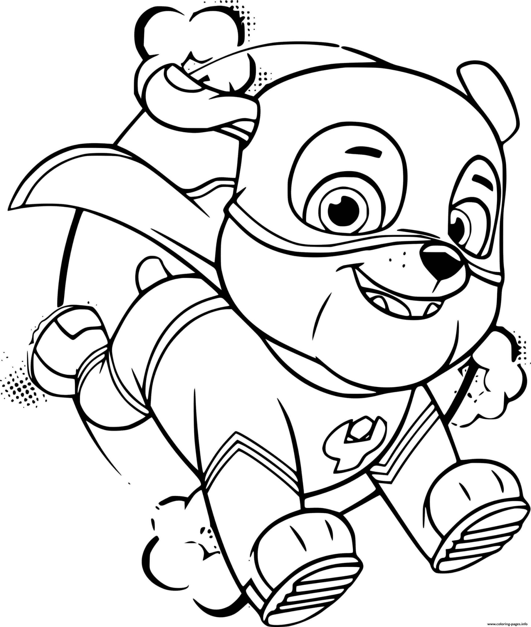 dibujo bulldog corriendo para colorear