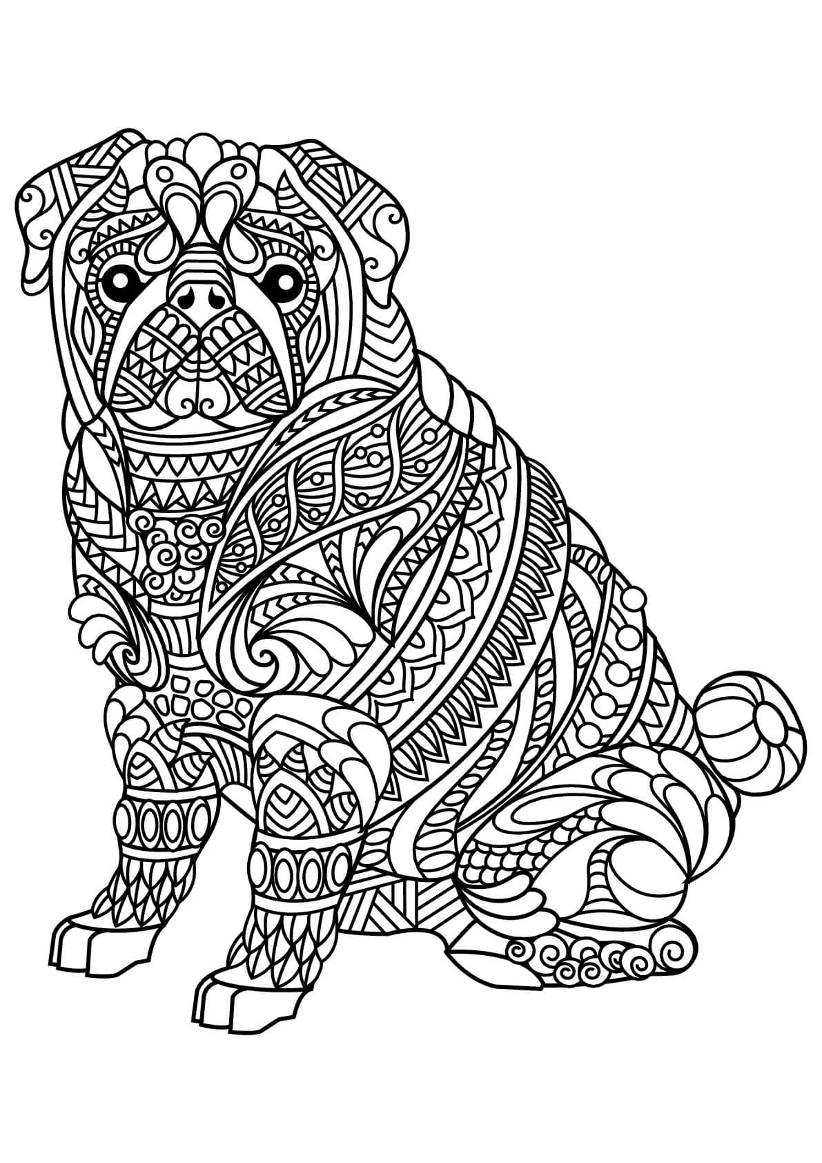 dibujo bulldog es para adulto para colorear