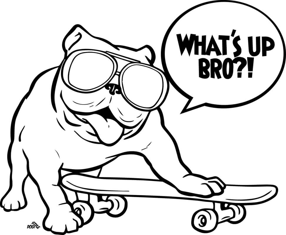 dibujo bulldog guay para colorear