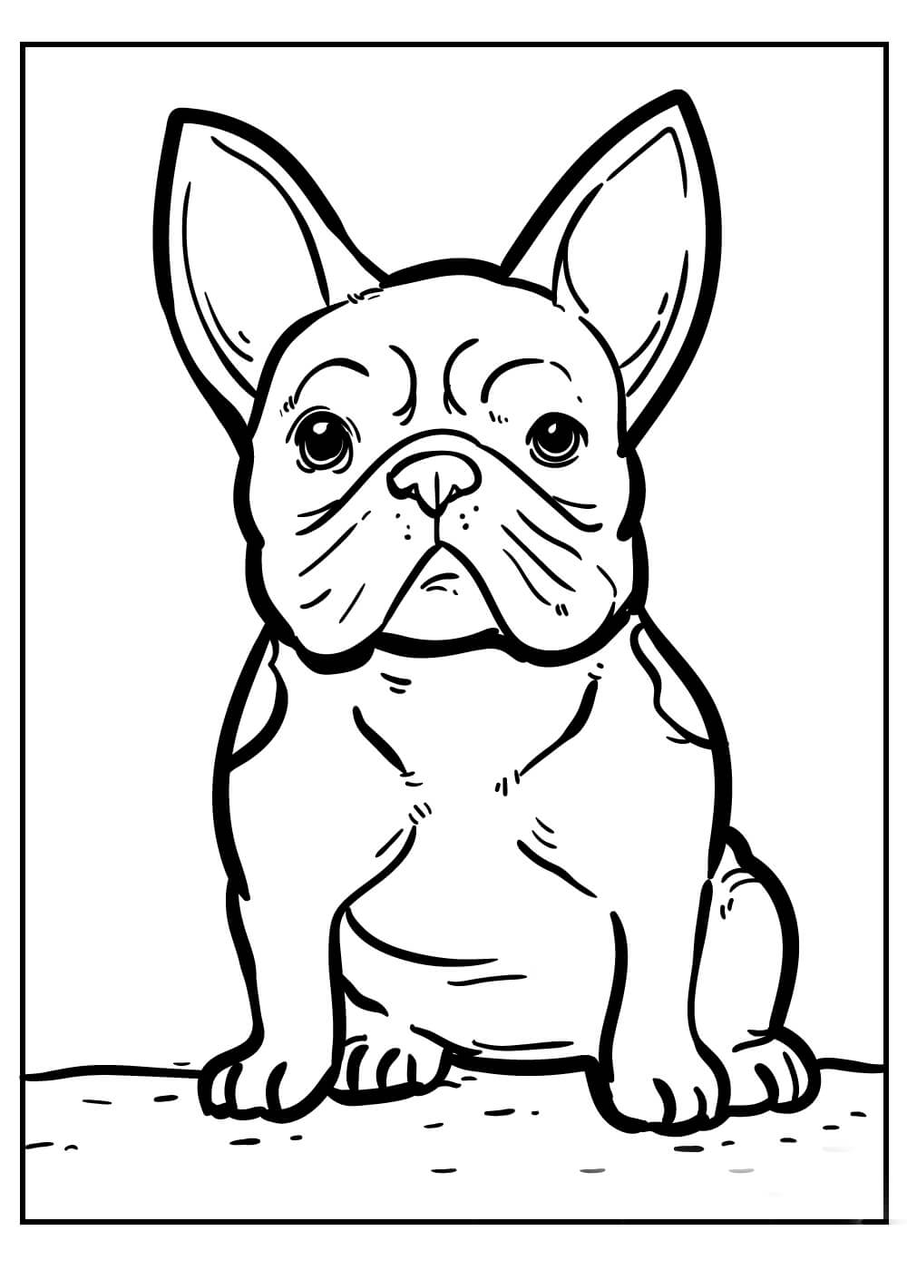 dibujo bulldog impresionante para colorear