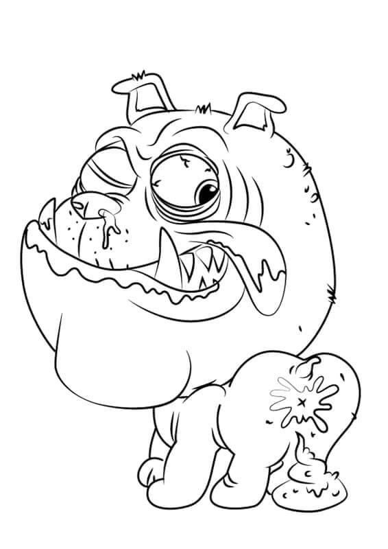dibujo bulldog lloriqueando para colorear