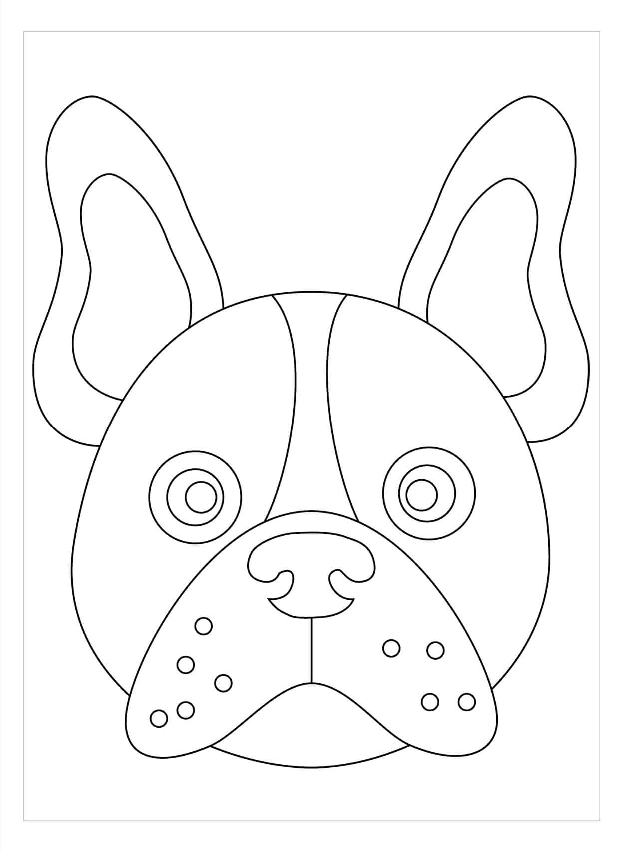 dibujo cabeza de bulldog frances para colorear