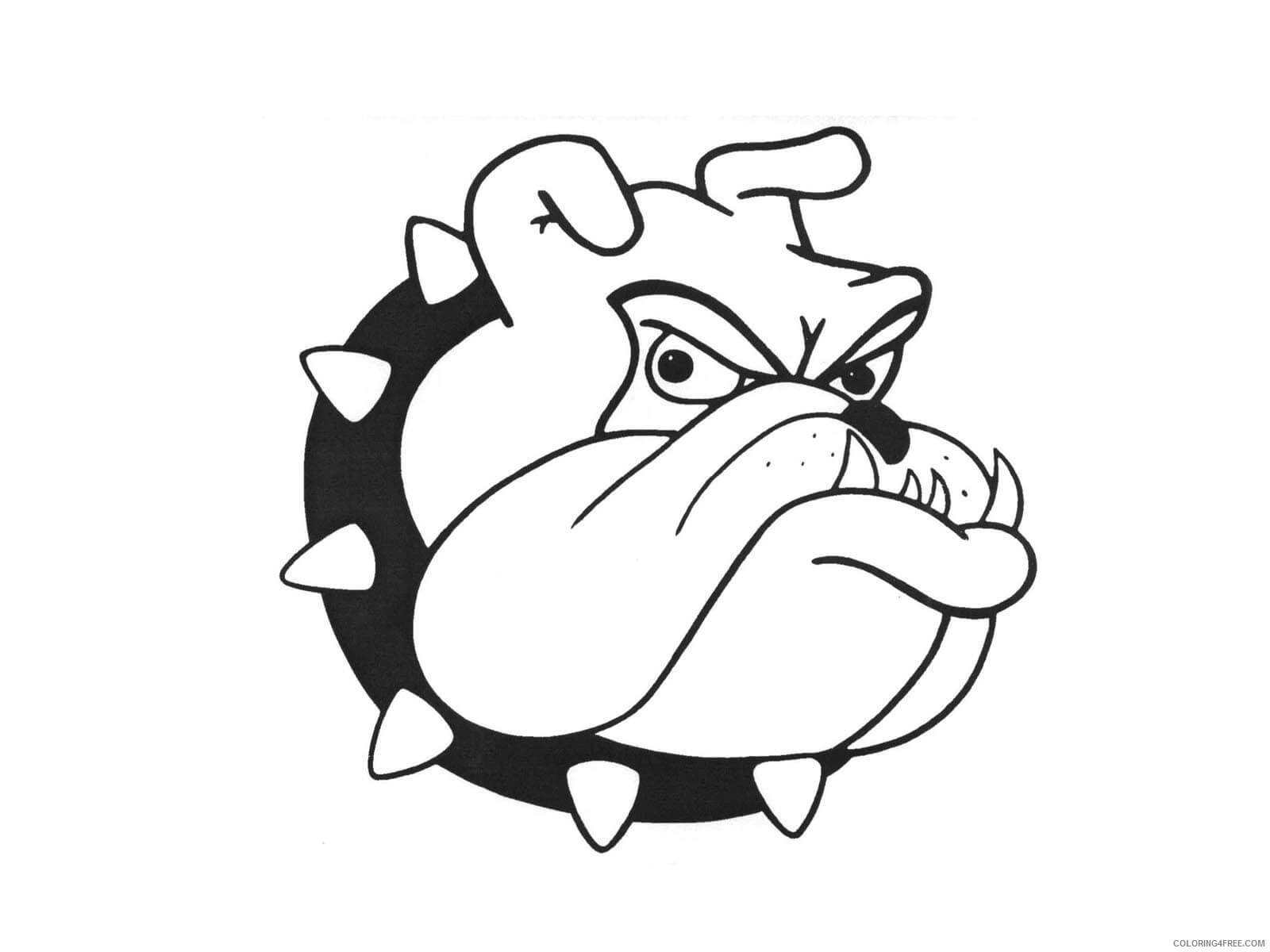 Dibujo de Bulldog de Cabeza Simple para Colorear y Imprimir