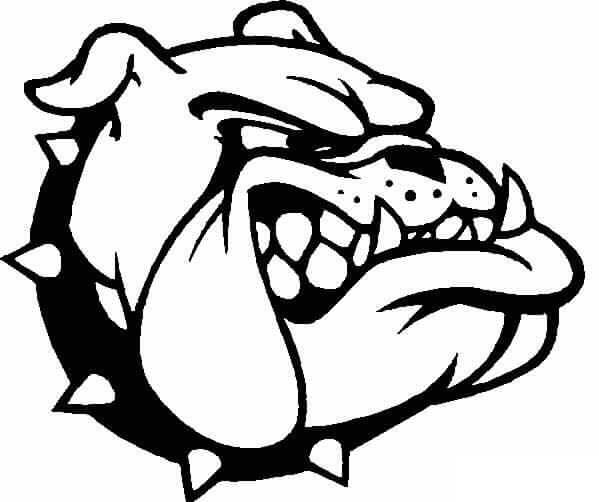 dibujo head bulldog angry para colorear
