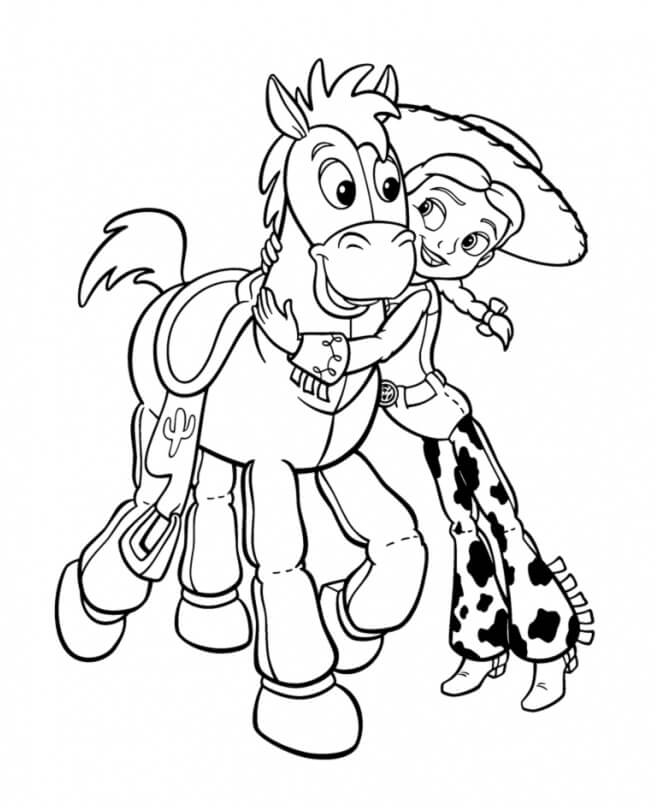 Dibujo de Jessie Abraza Bullseye para Colorear y Imprimir