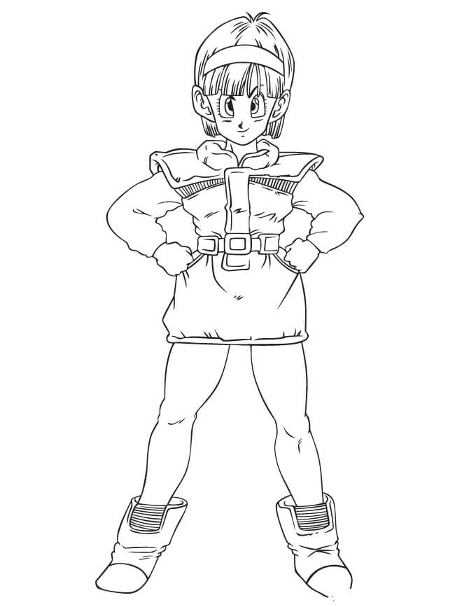 Dibujo de Bulma Sonriendo para Colorear y Imprimir