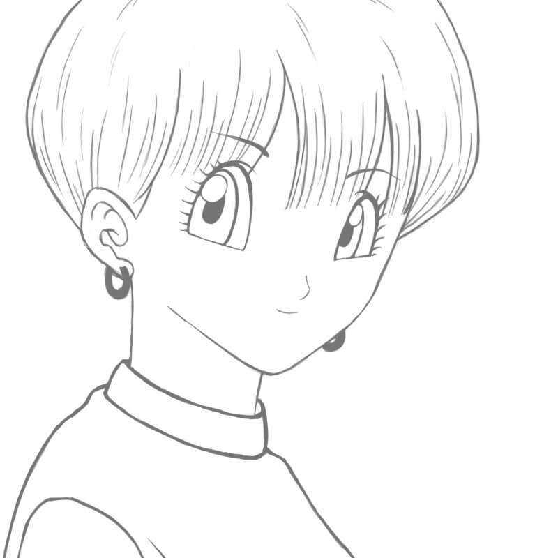 Dibujo de Cara Dama Bulma para Colorear y Imprimir