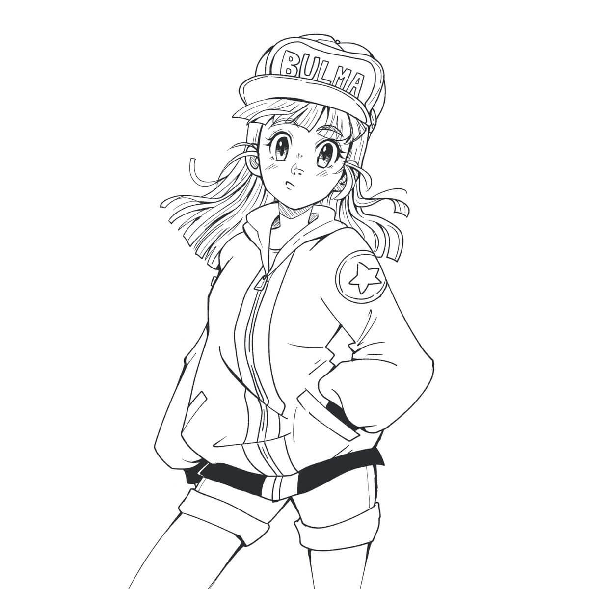 Dibujo de Adorable Bulma para Colorear y Imprimir