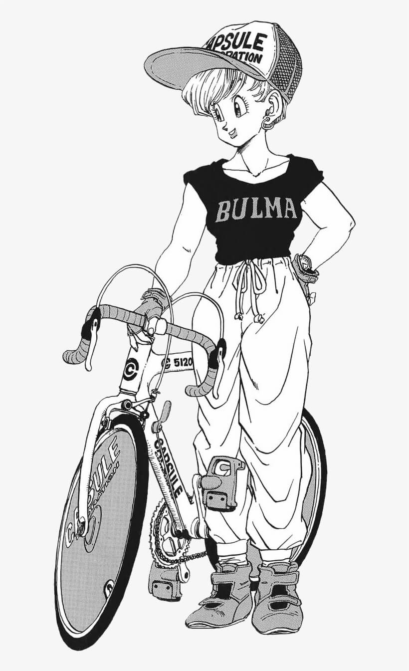Dibujo de Bicicleta Bulma para Colorear y Imprimir