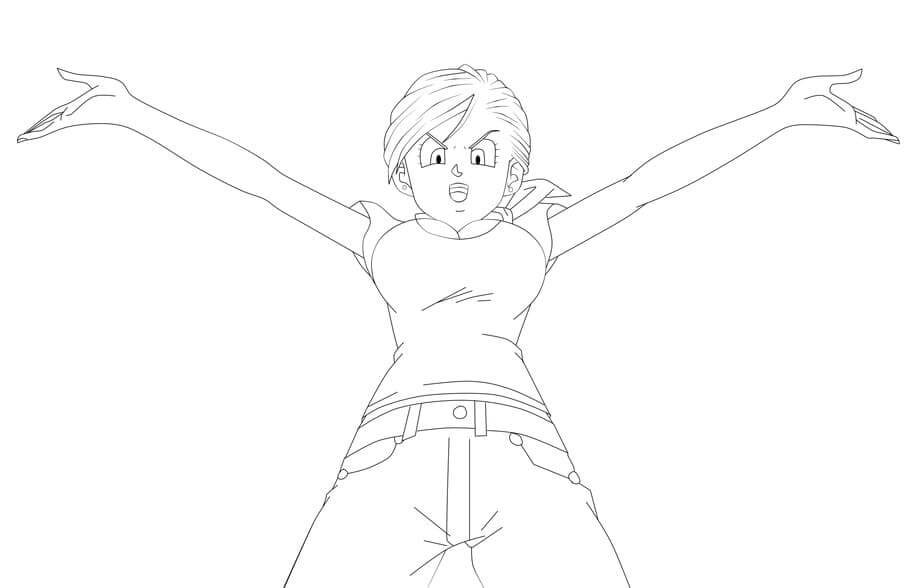 Dibujo de Bulma Enojada para Colorear y Imprimir