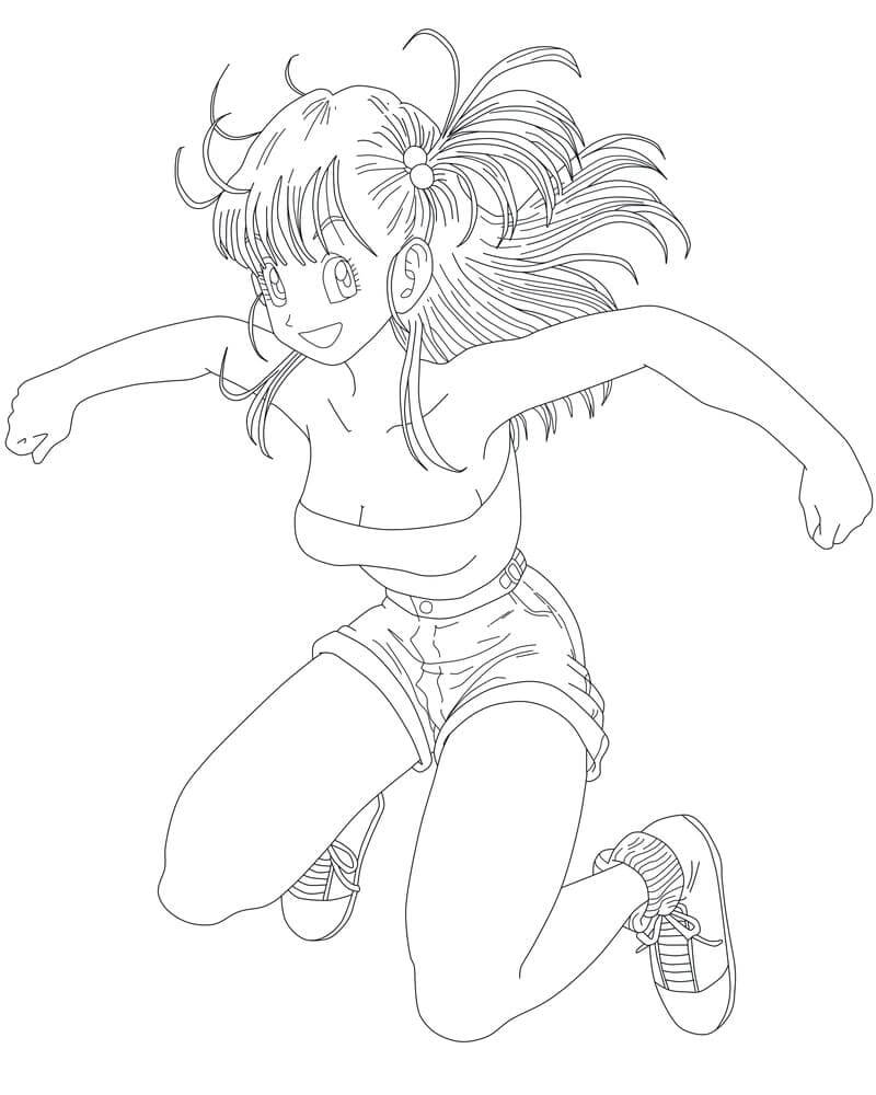 Dibujo de Bulma Saltando para Colorear y Imprimir