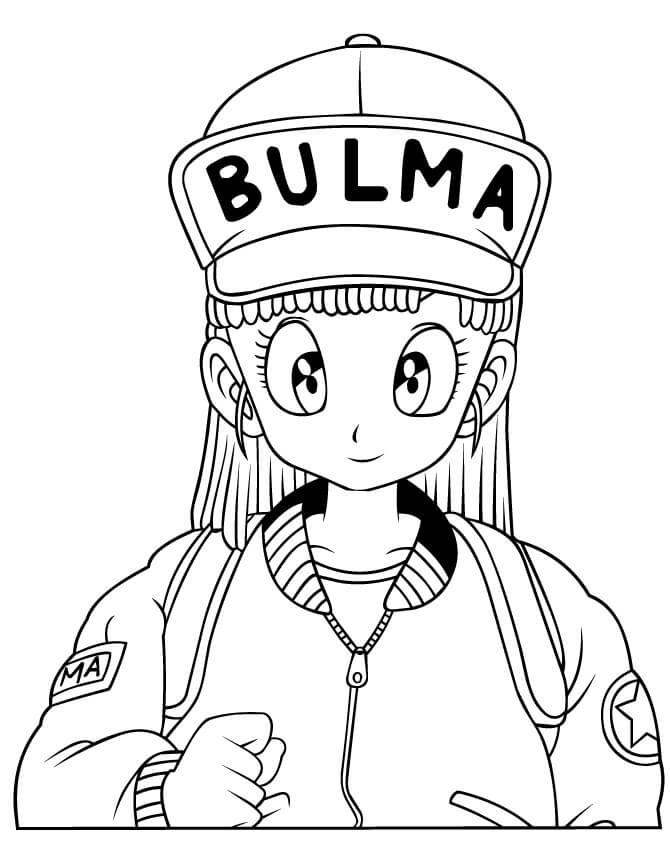 Dibujo de Cara Bulma Sonriendo para Colorear y Imprimir