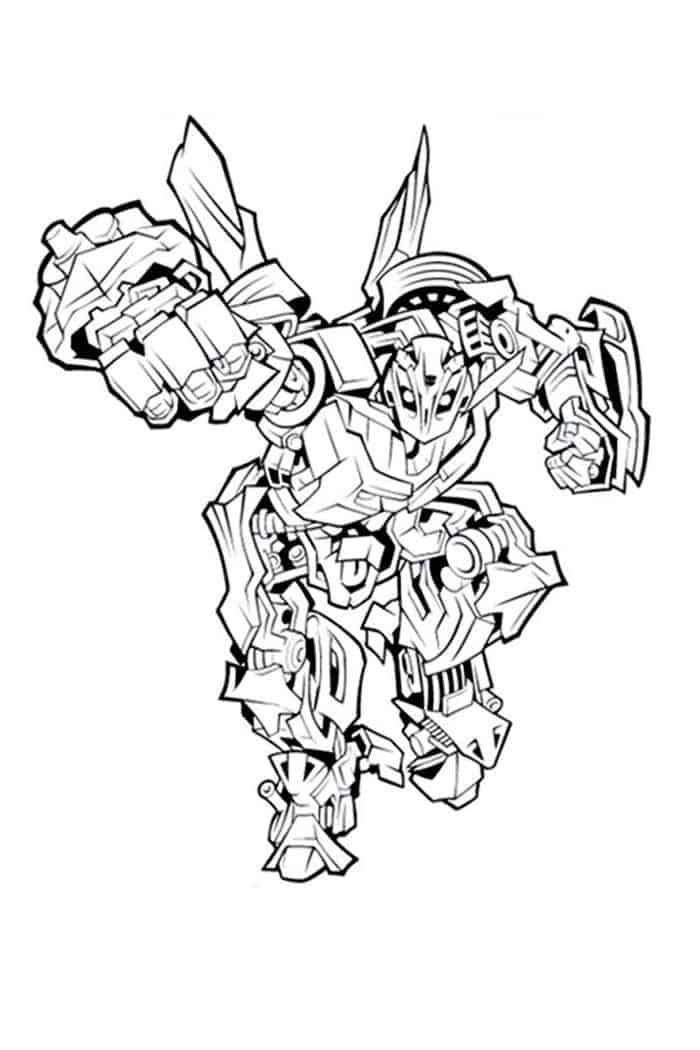 Dibujo de Acción Bumblebee para Colorear y Imprimir