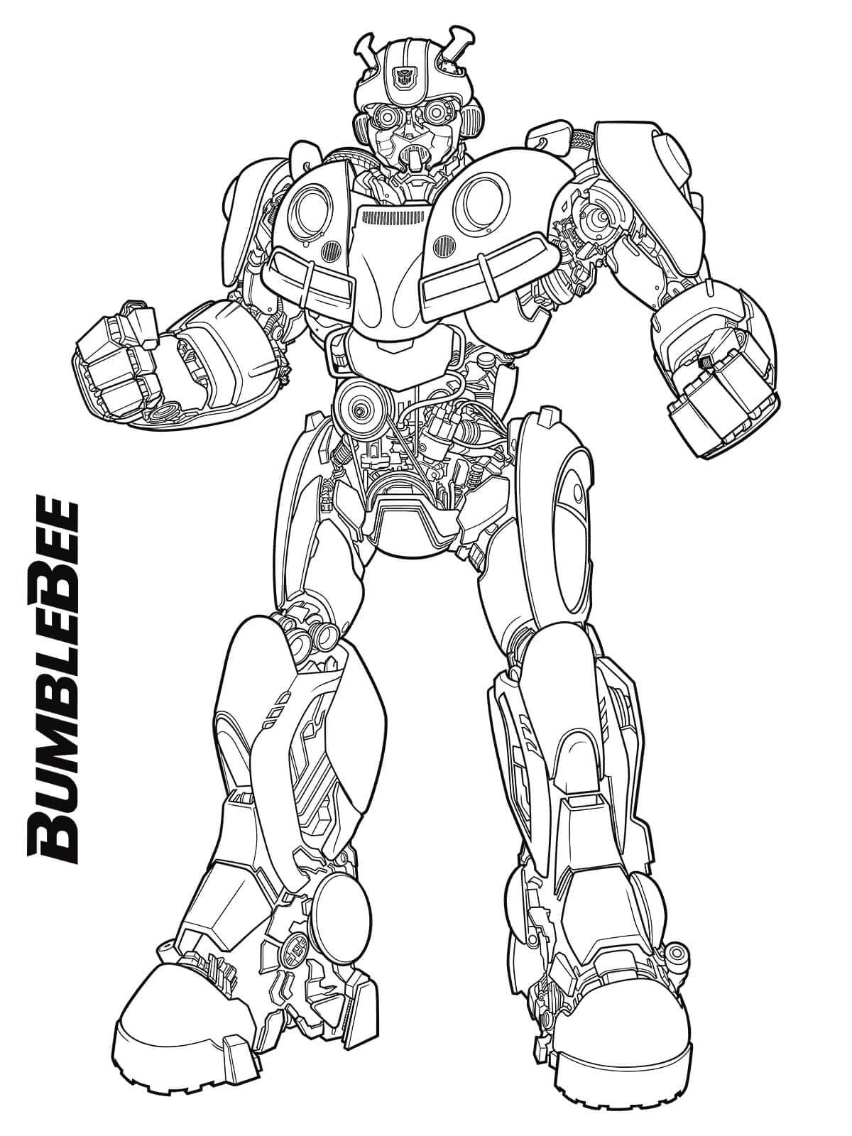 Dibujo de Autobot Bumblebee para Colorear y Imprimir