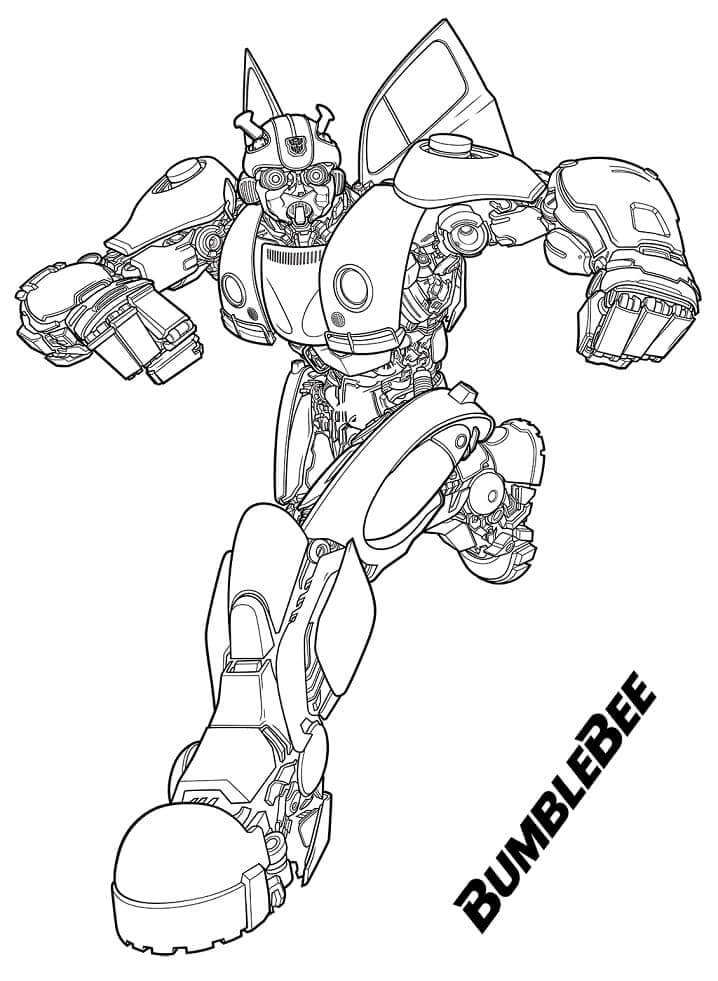 Dibujo de Bumblebee Corriendo para Colorear y Imprimir