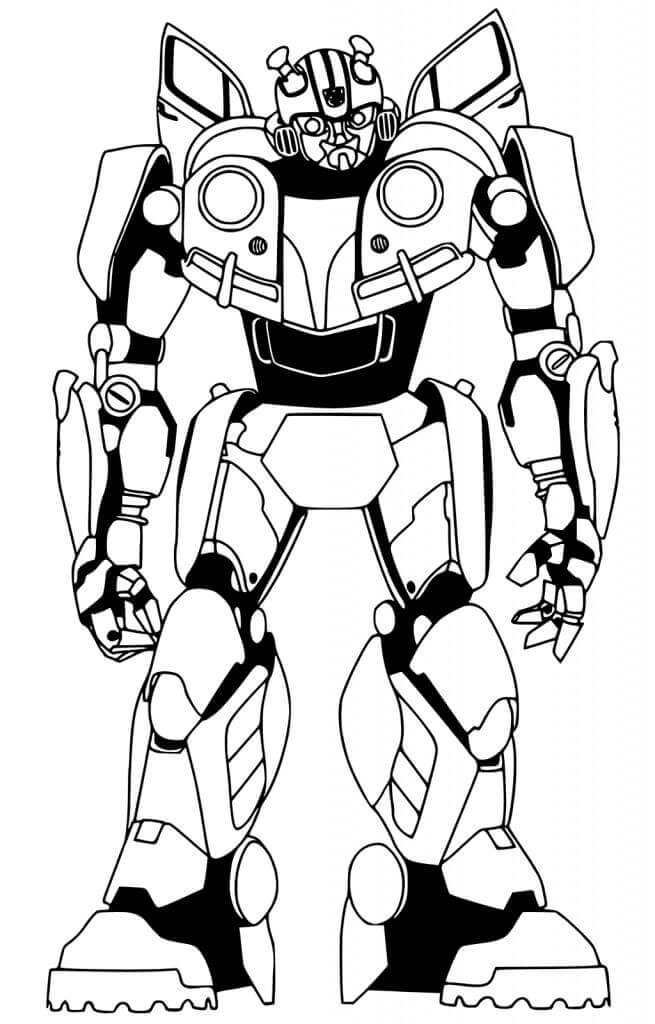 Dibujo de Bumblebee Divertido para Colorear y Imprimir