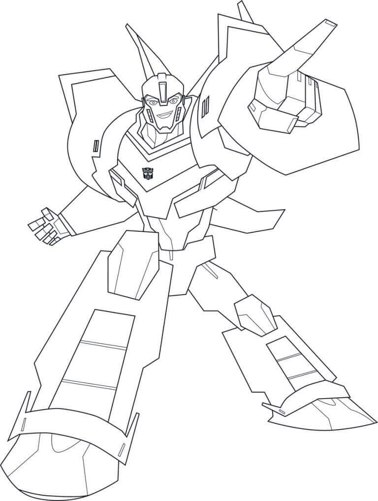 Dibujo de Bumblebee Está Sonriendo para Colorear y Imprimir
