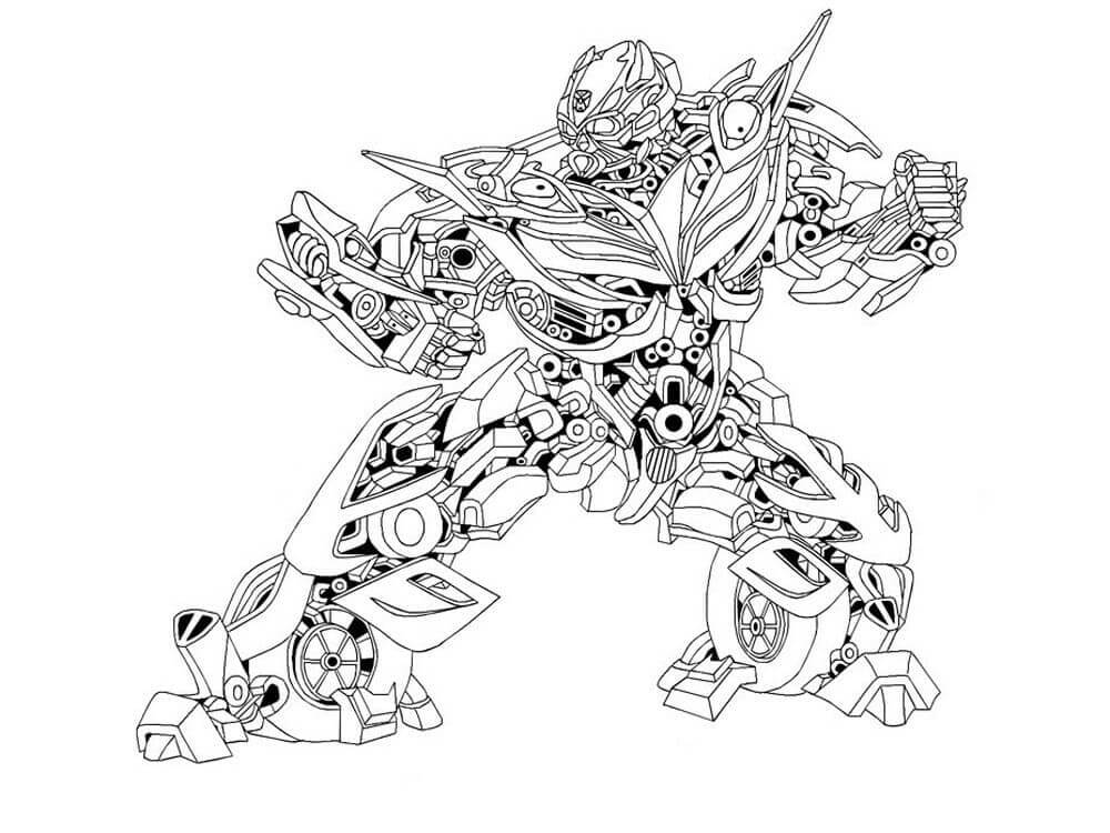 Dibujo de Bumblebee Luchando para Colorear y Imprimir