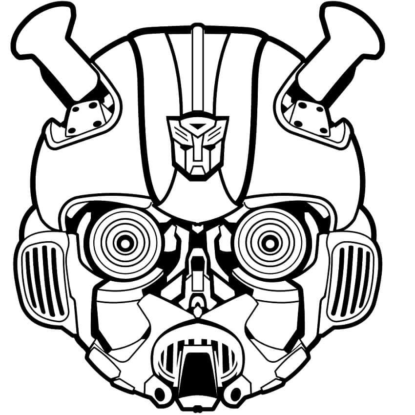 Dibujo de Cabeza de Bumblebee para Colorear y Imprimir