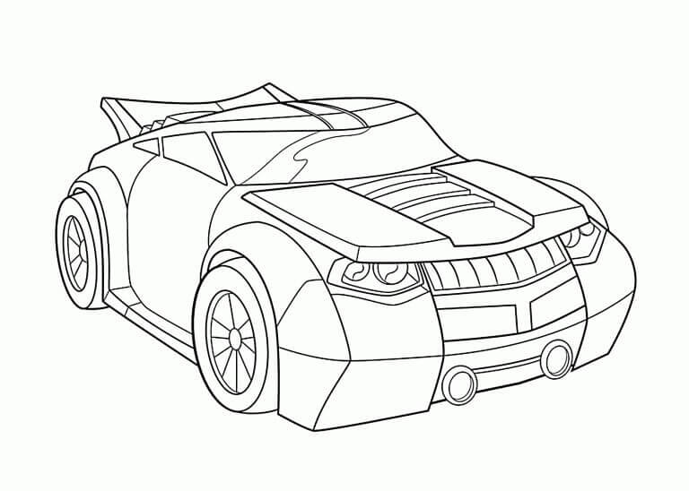 Dibujo de Coche de Bumblebee de Dibujos Animados para Colorear y Imprimir