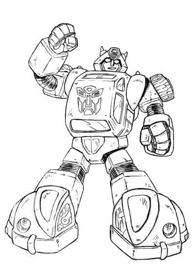 Dibujo de Viejo Bumblebee de Dibujos Animados para Colorear y Imprimir