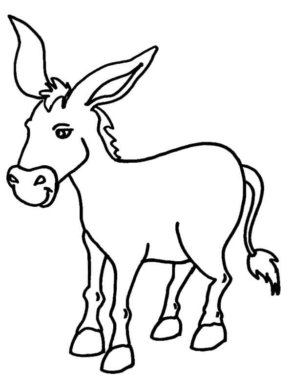 Dibujo de Burro Asombroso para Colorear y Imprimir