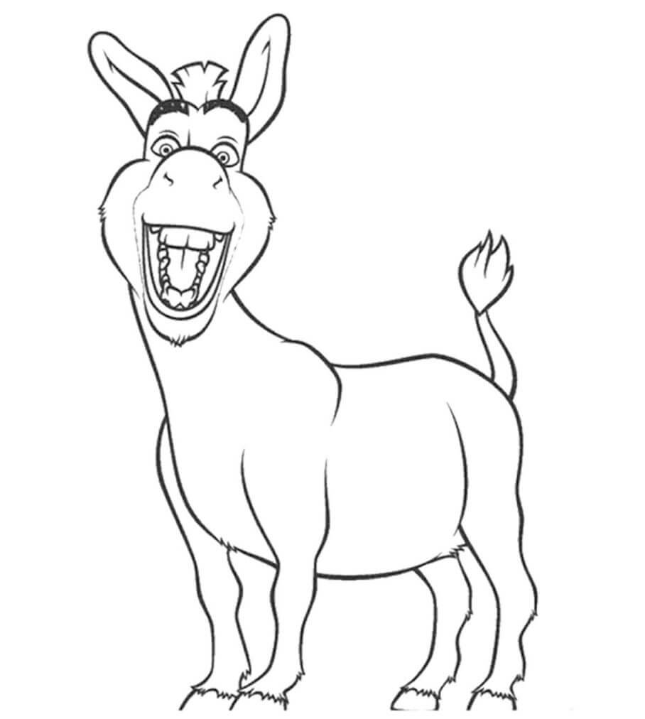 Dibujo de Burro de La Diversión para Colorear y Imprimir