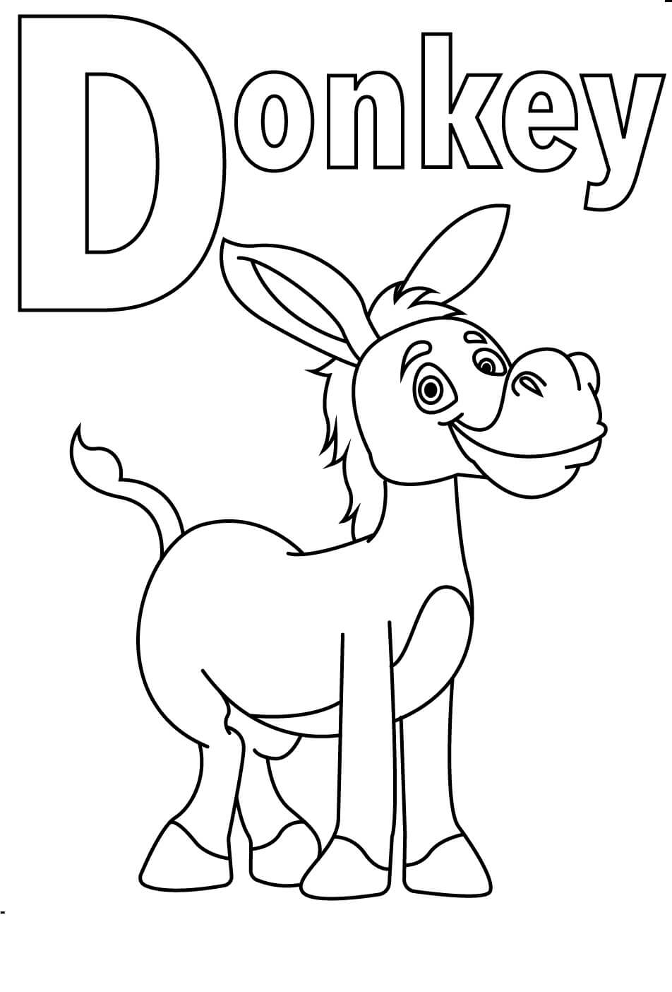 Dibujo de Burro Impresionante para Colorear y Imprimir