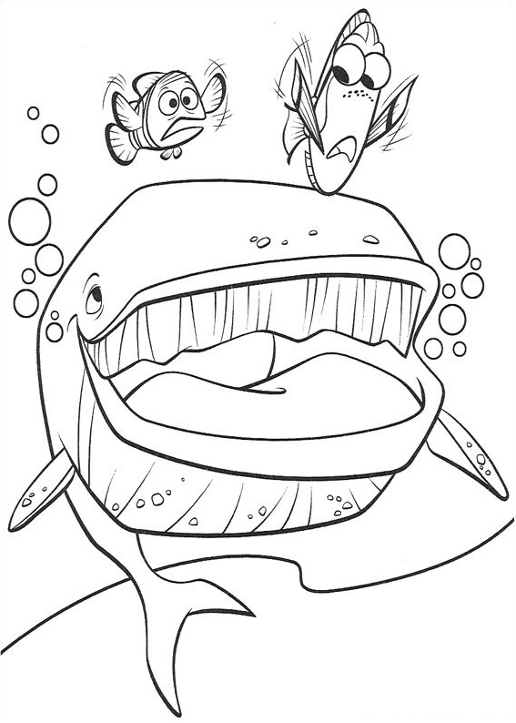 Dibujo de Destino Con Dory y Marlin para Colorear y Imprimir
