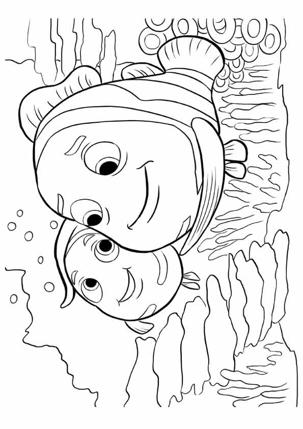 Dibujo de Mamá y Nemo para Colorear y Imprimir