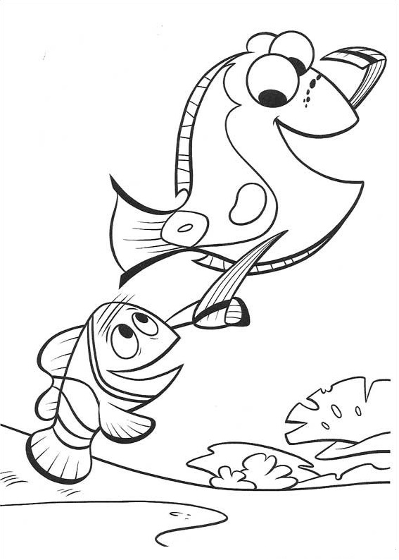 Dibujo de Marlin y Dory para Colorear y Imprimir