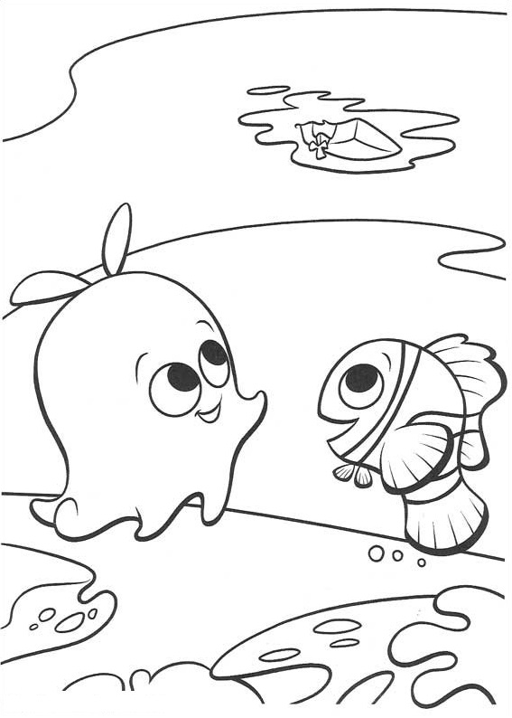 Dibujo de Perla y Nemo para Colorear y Imprimir