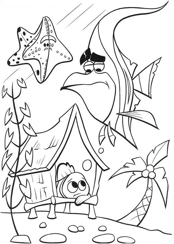 Dibujo de Triste Nemo para Colorear y Imprimir